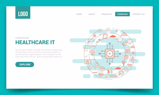Clean healthcare consultation website concept